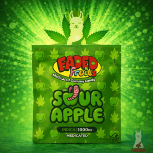Faded Fruits Sour Apple indica gummies 1000mg available in Arlington VA