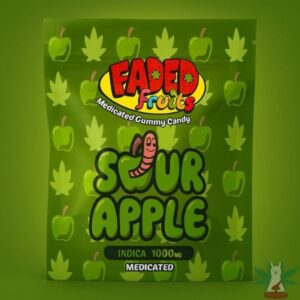 Faded Fruits Sour Apple cannabis product by Leafy Llama Dispensary